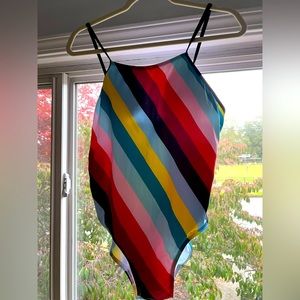 Rainbow one-piece bathing suit; never worn